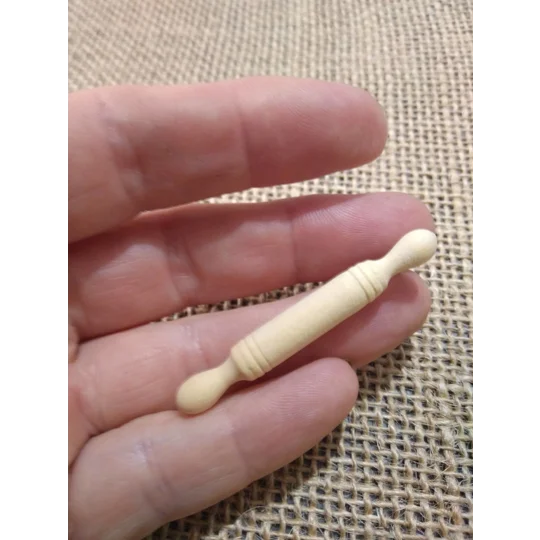 Miniature wood rolling pin for diaoramas, props for photography etc