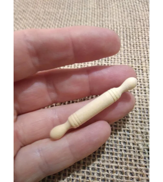 Miniature wood rolling pin for diaoramas, props for photography etc
