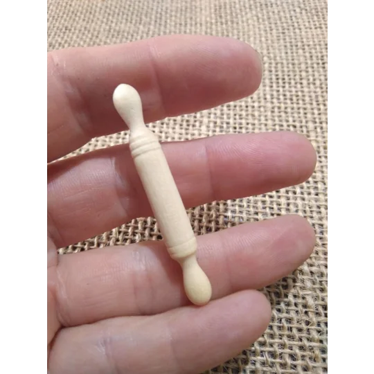 Miniature wood rolling pin for diaoramas, props for photography etc