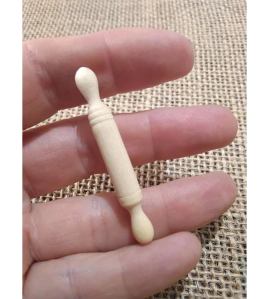 Miniature wood rolling pin for diaoramas, props for photography etc