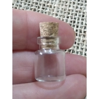 miniature glass potion bottle with cork stopper