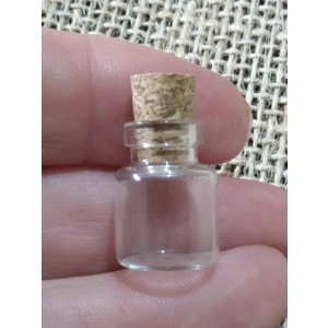 miniature glass potion bottle with cork stopper