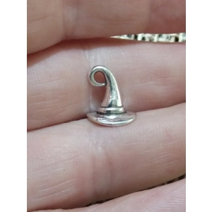 miniature  metal silver colour witches or wizard hat