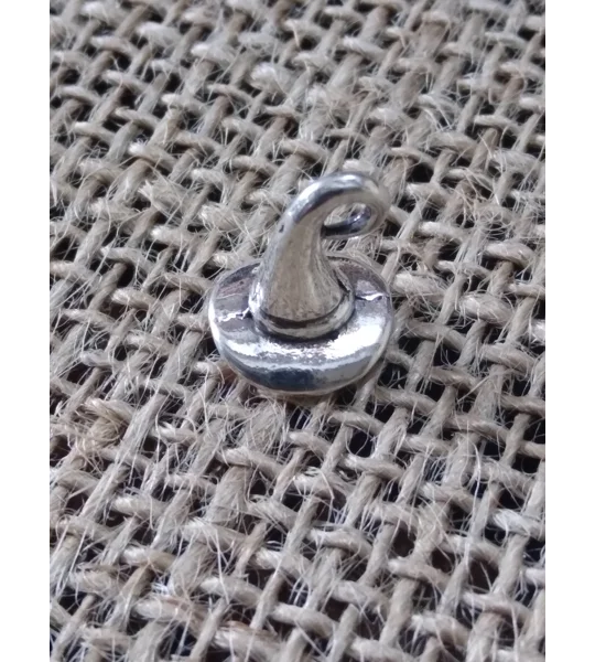miniature metal silver colour witches or wizard hat