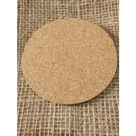 small round cork base for displaying miniatures and felted works