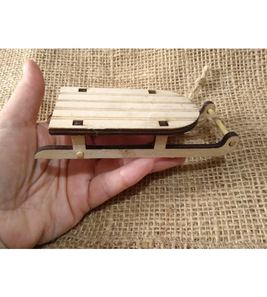 Miniature wood sleigh, sledge, ideal for crafting Christmas scenes