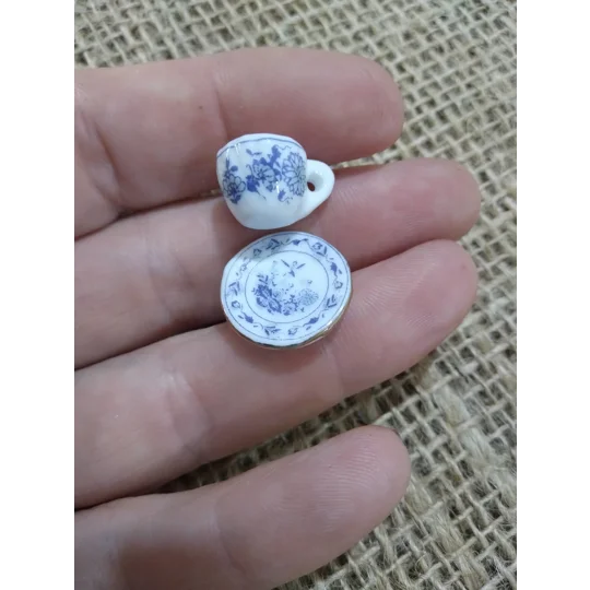 Miniature China Tea Cup and Saucer for crafting