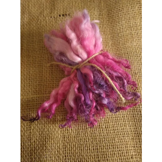 Carnival mix, pink/purple/blue white faced dartmoor wool lamb locks
