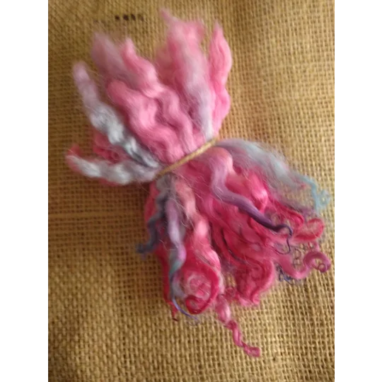 Carnival mix, pink/purple/blue white faced dartmoor wool lamb locks