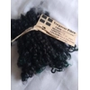 wensleydale wool locks, 10g, hand dyed in black/teal/green