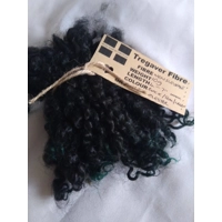wensleydale wool locks, 10g, hand dyed in black/teal/green