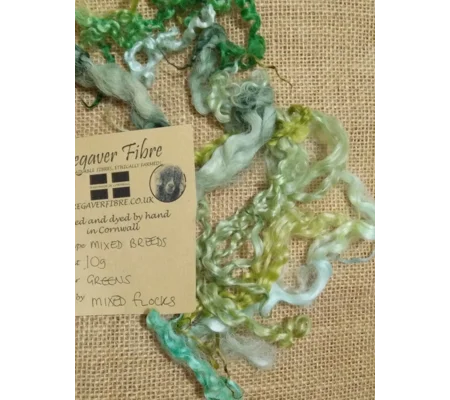 Mixed breeds curly wool, 10g Greens