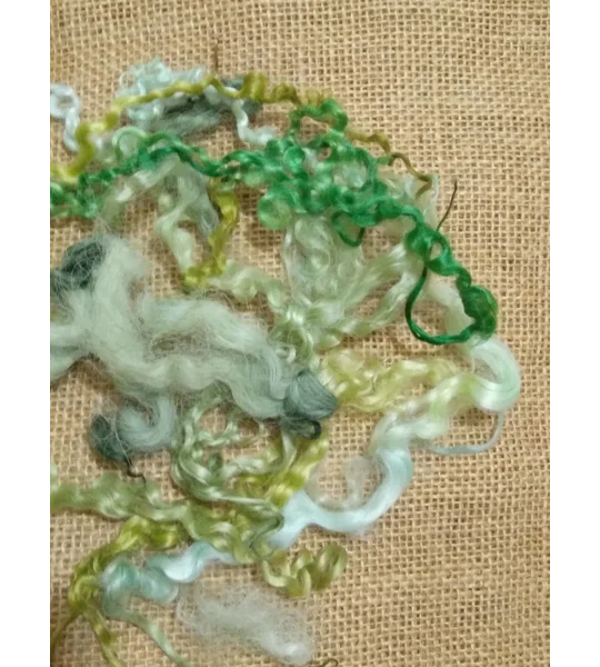 Mixed breeds curly wool, 10g Greens