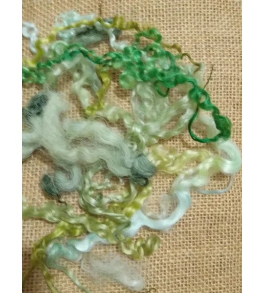 Mixed breeds curly wool, 10g Greens