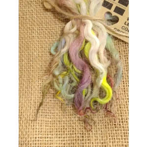 bright rainbow wavy wool locks, 10g bunches for doll hair and felting