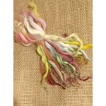 bright rainbow wavy wool locks, 10g bunches for doll hair and felting