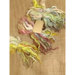 bright rainbow wavy wool locks, 10g bunches for doll hair and felting