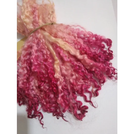 Rhubarb and Custard teeswater curly wool locks, 28g 14g 7g (v)