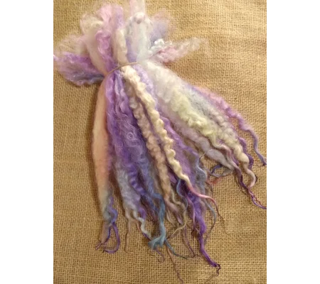 Unicorn Fluff, Rainbow mix Masham wool Locks, approx 8-13", various weights