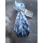 Wavy mini wool locks, hand washed hand dyed in silvery blue, 6 approx length", 10g, White Faced Dart