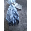 Wavy mini wool locks, hand washed hand dyed in silvery blue, 6 approx length