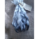 Wavy mini wool locks, hand washed hand dyed in silvery blue, 6 approx length", 10g, White Faced Dart