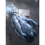 Wavy mini wool locks, hand washed hand dyed in silvery blue, 6 approx length", 10g, White Faced Dart