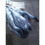 Wavy mini wool locks, hand washed hand dyed in silvery blue, 6 approx length", 10g, White Faced Dart
