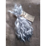 Wavy mini wool locks, hand dyed in light silver & charcoal, 6 approx length", 10g, White Faced Dart