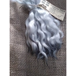 Wavy mini wool locks, hand dyed in light silver & charcoal, 6 approx length", 10g, White Faced Dart