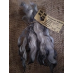 Wavy mini wool locks, hand dyed in dark silver & charcoal, 6 approx length", 10g, White Faced Dart