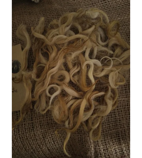 Honey Mix curly wool and locks, 10g Devon and Cornwall Longwool