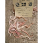 Ginger and Pink  Mix  curly wool and locks, 10g Devon and Cornwall Longwool