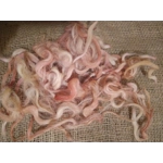 Ginger and Pink  Mix  curly wool and locks, 10g Devon and Cornwall Longwool