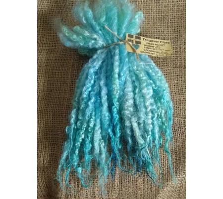 Teal and blue dream dip mix Masham wool Locks, approx 8-13", various weights