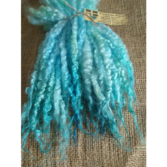 Teal and blue dream dip mix Masham wool Locks, approx 8-13", various weights