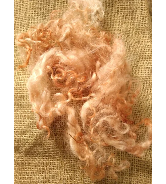 Pale Ginger loose curly wool and locks, 10g, curly wool