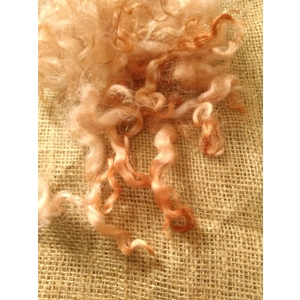 Pale Ginger  loose curly  wool  and locks, 10g, curly wool