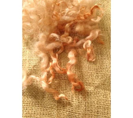 Pale Ginger loose curly wool and locks, 10g, curly wool
