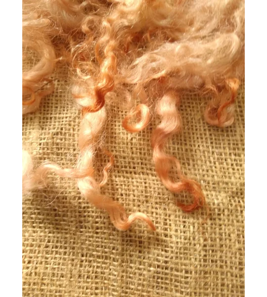 Pale Ginger loose curly wool and locks, 10g, curly wool