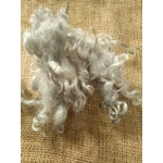Light Silver grey loose curly  wool  and locks, 10g, curly wool
