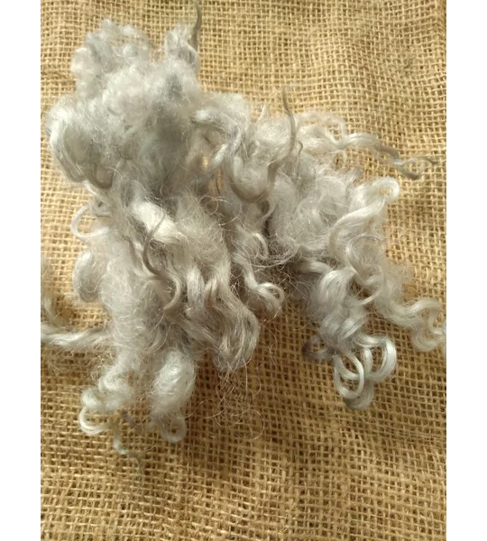 Light Silver grey loose curly wool and locks, 10g, curly wool