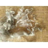 Light Silver grey loose curly  wool  and locks, 10g, curly wool