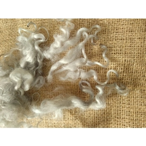 Light Silver grey loose curly  wool  and locks, 10g, curly wool
