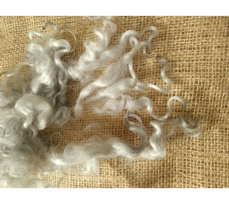 Light Silver grey loose curly wool and locks, 10g, curly wool