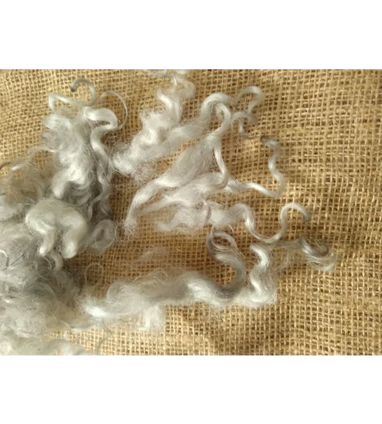Light Silver grey loose curly wool and locks, 10g, curly wool