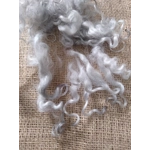 Light Silver grey loose curly  wool  and locks, 10g, curly wool
