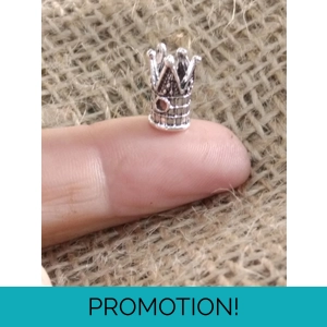 Miniature tall Metal  Crown, silver or  gold