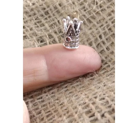 Miniature tall Metal Crown, silver or gold