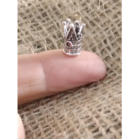 Miniature tall Metal Crown, silver or gold